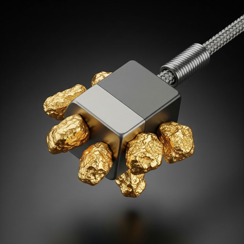 Ein Goldmagnet ist ein Magnet, der in der Goldwäsche eingesetzt wird, um Eisen- und andere magnetische Partikel aus dem Gold-haltigen Material zu entfernen. Gold selbst ist nicht magnetisch, daher ist es notwendig, andere magnetische Elemente, die sich im Schlamm oder Sand befinden, abzutrennen, um das Gold zu isolieren. 
Erläuterung:
Goldwäsche:
Ein Verfahren, bei dem Gold aus Erde, Sand oder Sedimenten gewonnen wird, indem diese Materialien unter Verwendung von Wasser und anderen Techniken gespült werden. 
Magnetische Partikel:
Eisen, Nickel, Kobalt und einige Legierungen sind magnetisch und werden von Magneten angezogen. Diese Partikel können in der Goldwäsche vorkommen und müssen entfernt werden, um die Goldqualität zu verbessern. 
Funktion des Goldmagneten:
Ein Goldmagnet wird in der Goldwäsche verwendet, um diese magnetischen Partikel aus dem Material zu entfernen. Er wird über das Gold-haltige Material geschoben, und die magnetischen Partikel haften an dem Magneten an. 
Gold ist nicht magnetisch:
Gold selbst ist nicht magnetisch, daher wird es von einem Goldmagneten nicht angezogen.